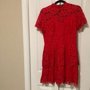 Elegant Red Lace Dress